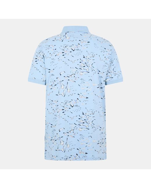 Peter Werth Blue Fleet Short Sleeve Polo Shirt for men