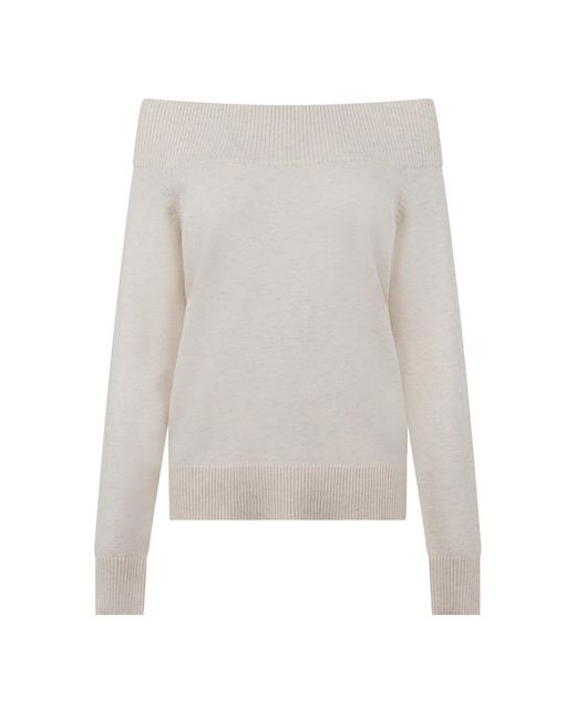 Biba White Knitted Bardot Jumper