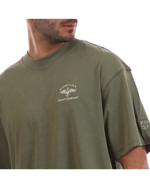 Avirex Green Crotona Oversized Fit Oversized T-Shirt for men