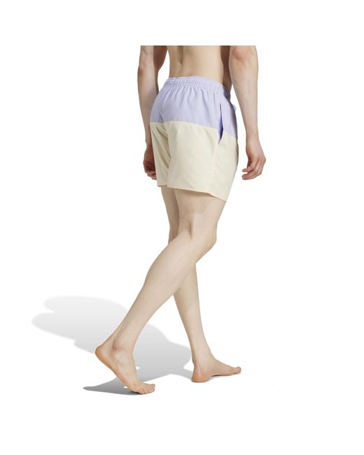 Adidas Blue Colorblock Clx Swim Shorts Short Length for men