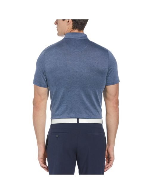 Original Penguin Blue Colour Block Short-Sleeve Performance Polo Shirt for men