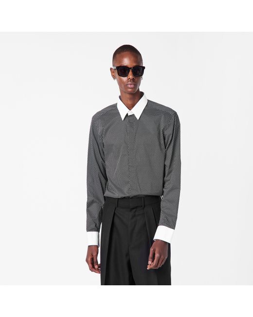 Tom Ford Gray Diamond Long Sleeve Patterned Shirt for men