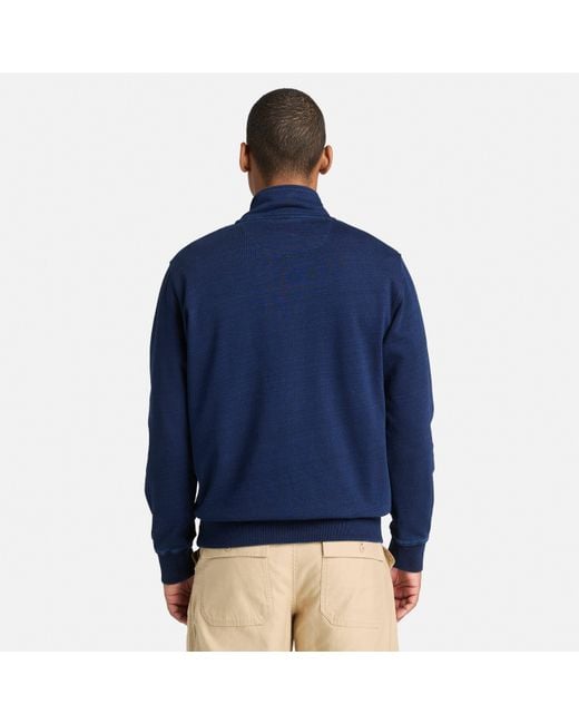 Timberland Blue 1/4 Zip Fleece for men