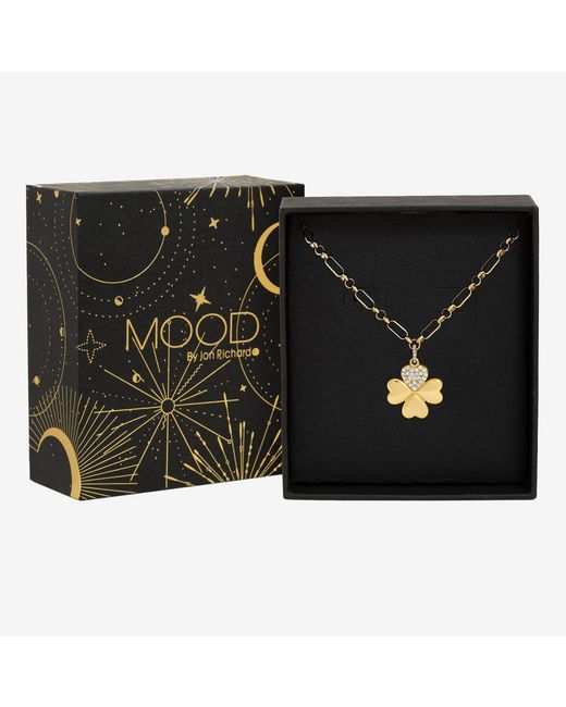 Mood Black Plated Clover Pendant Gift Boxed