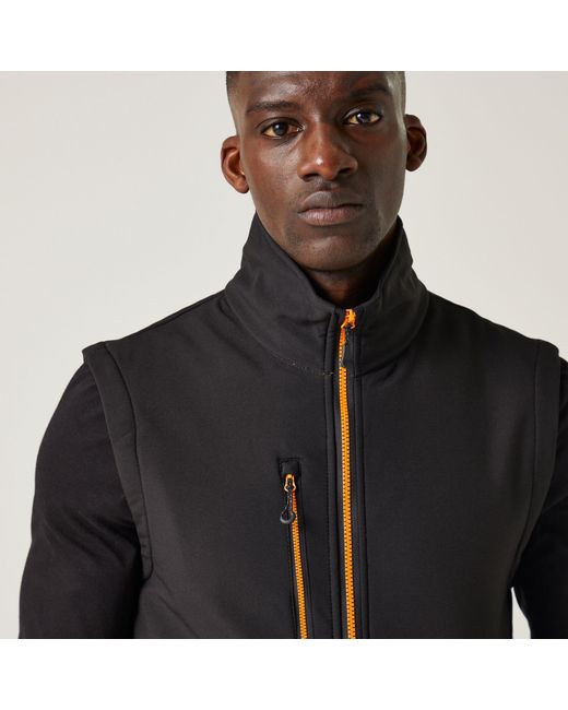 Regatta Black Navigate 2 Layer Softshell Bodywarmer for men
