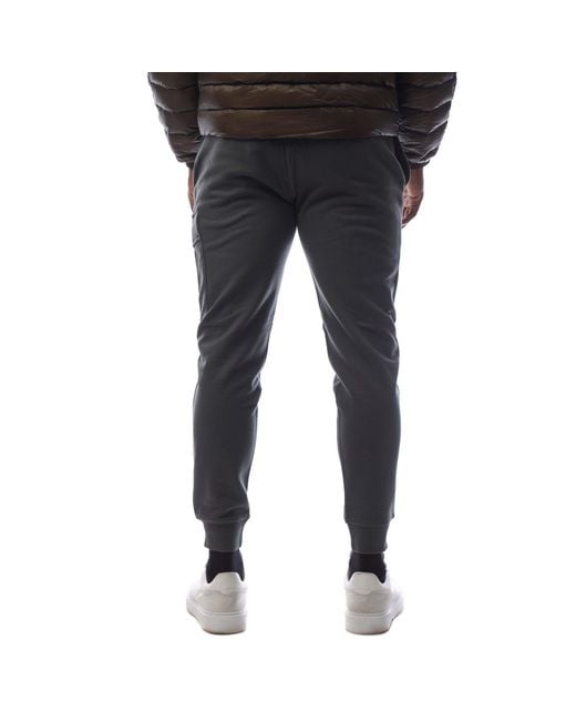 C P Company Black Diagonal Raised Fleece Lens Tracksuit Bottoms for men