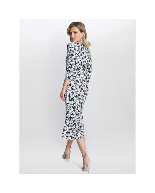 Gina Bacconi Blue Charlee Jersey Dress With Trim