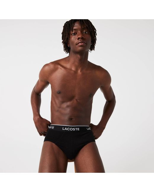 Lacoste White 3 Pack Briefs for men