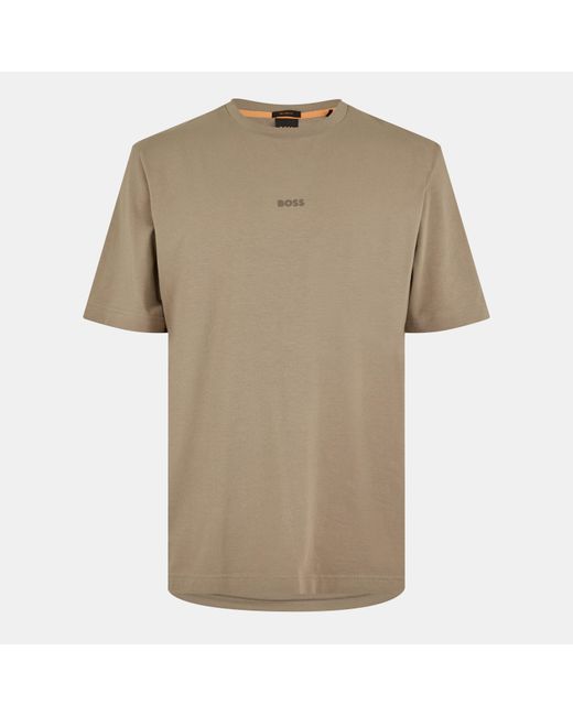 Boss Natural Oversized Tchup T-Shirt With Logo Detail for men