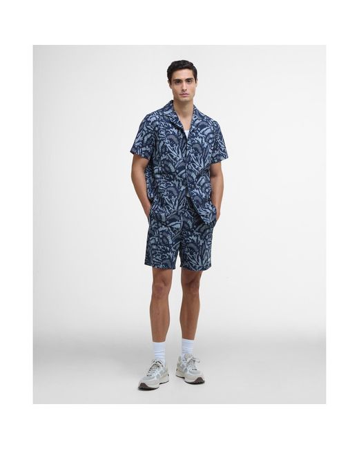 Barbour Blue B.Intense Kew All Over Print Short Sleeve Shirt for men