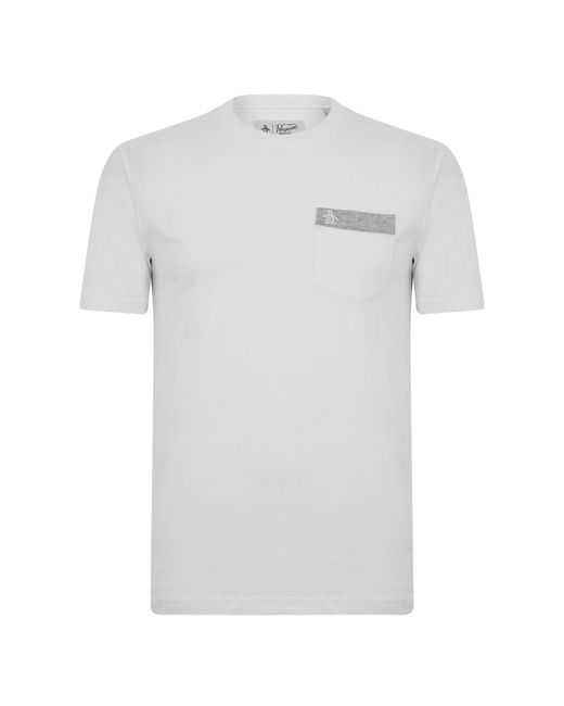 Original Penguin White Contrast Pocket T-Shirt for men
