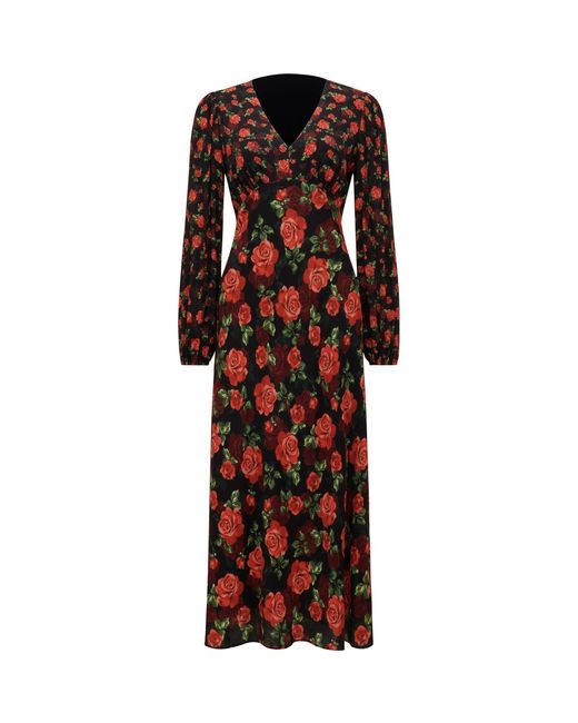 Forever New Red Carlina Mixed Print Midi Dress