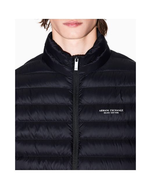 ARMANI EXCHANGE Blue Down Medium Puffer Jacket for men