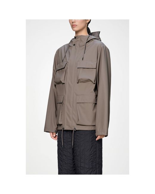 Rains Brown Pocket Waterproof Jacket