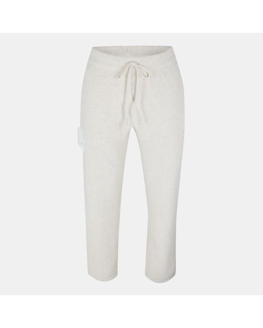 The Couture Club White Fluffy Knit Joggers for men