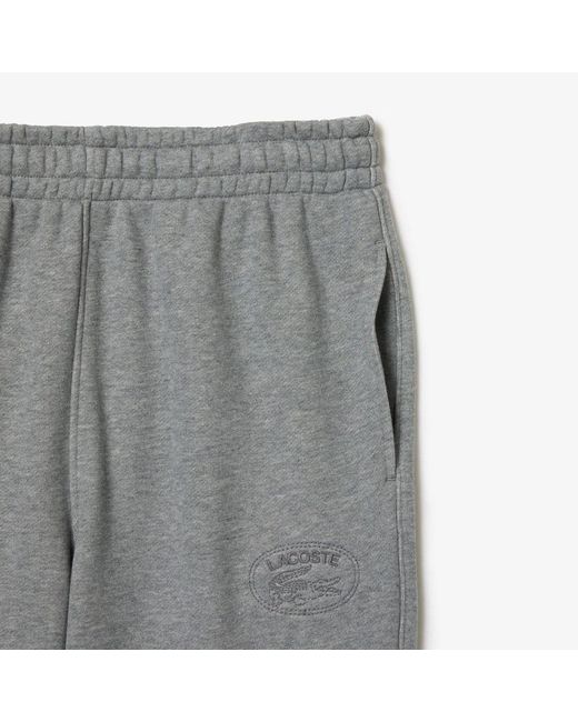 Lacoste Gray Straight Leg Embroidered Sweatpants