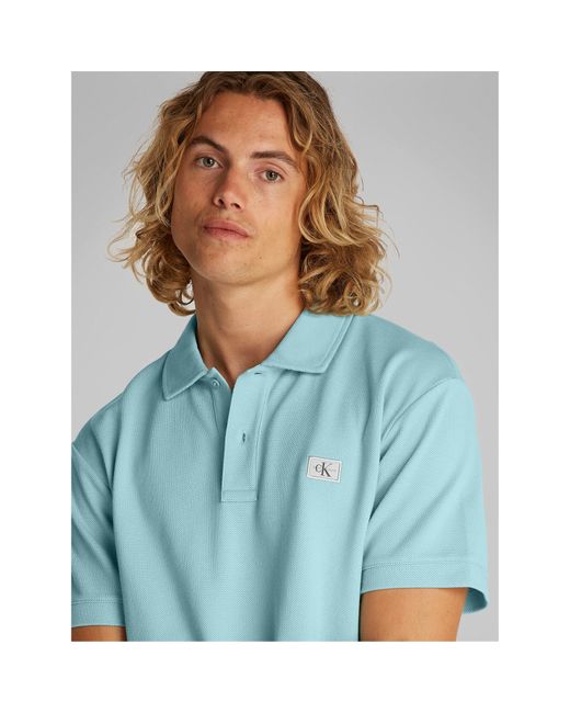 Calvin Klein Blue Short-Sleeve Polo Shirt for men