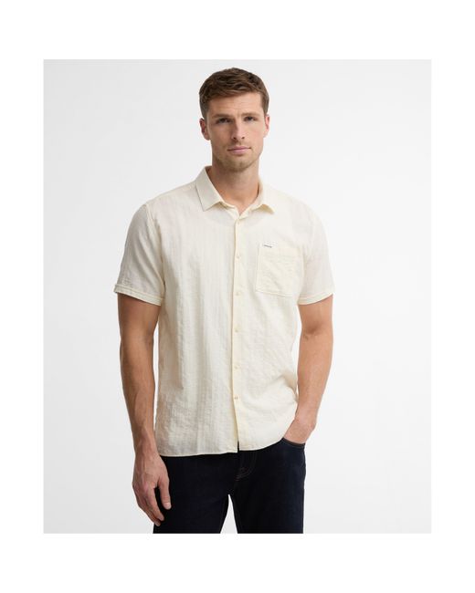 Barbour White Short Sleeve Patterned Shirt for men