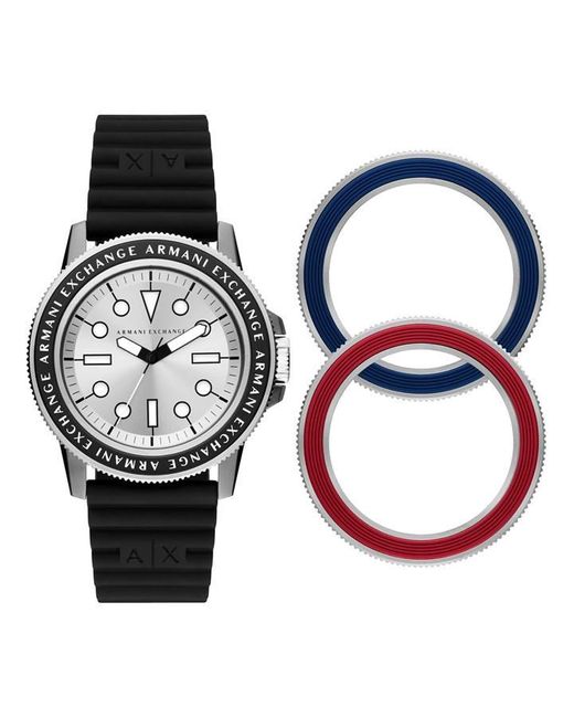 Armani Exchange Red Stainless Steel Fashion Analogue Quartz Watch