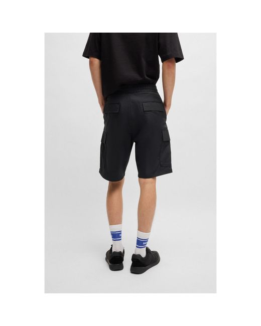 HUGO Black Giulio242 Straight Leg Trousers for men