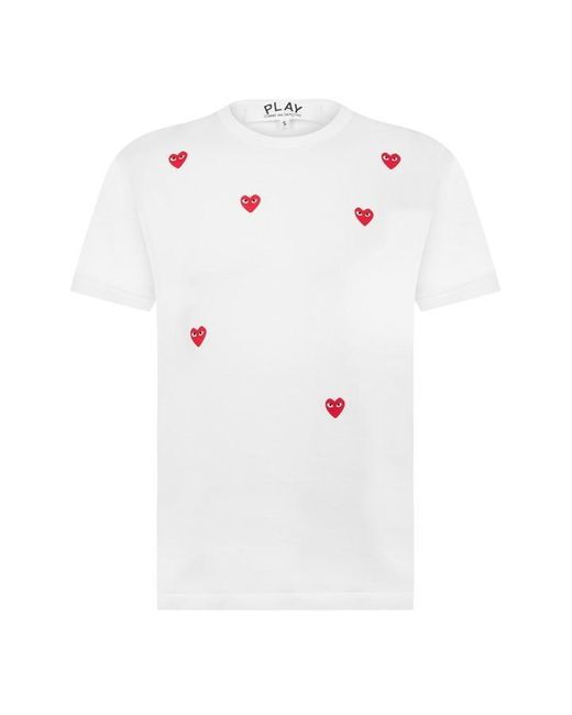 COMME DES GARÇONS PLAY White Comme Many Heart Tee Sn43 for men