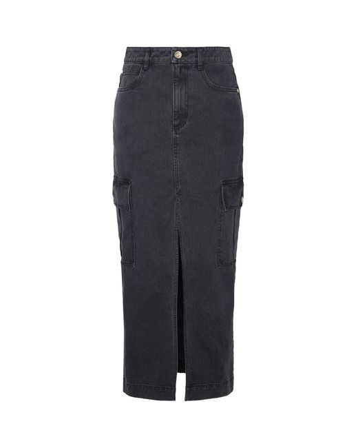 Barbour Black Tamsin Cargo Midi Skirt