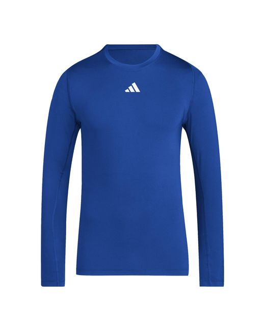 Adidas Blue Techfit Aeroready Long Sleeve Long-Sleeve Top for men