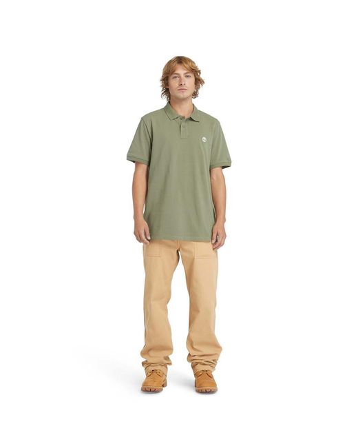 Timberland Green Oyster River Logo Short Sleeve Polo Shirt for men