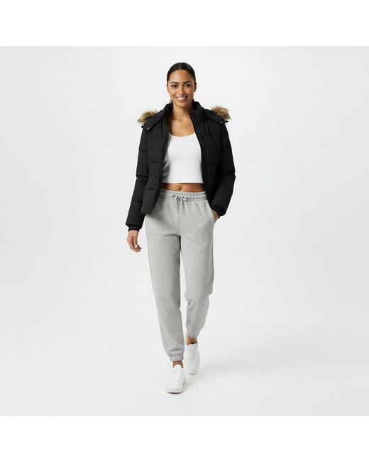 Jack Wills Black Riley Puffer Jacket