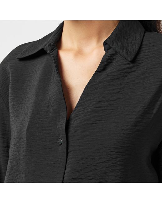 Vila Black Vdmra V-Neck Long-Sleeve Blouse