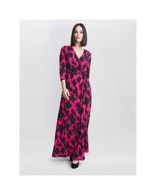 Gina Bacconi Purple Debra Jersey Wrap Maxi Dress