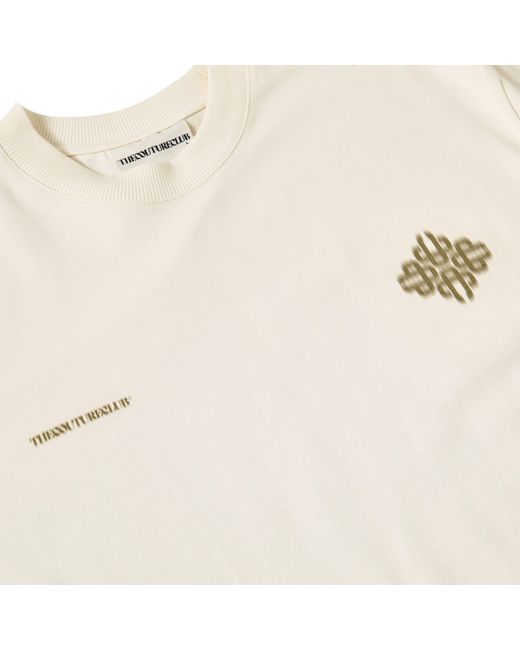 The Couture Club White Blurred Oversized Fit Oversized T-Shirt for men
