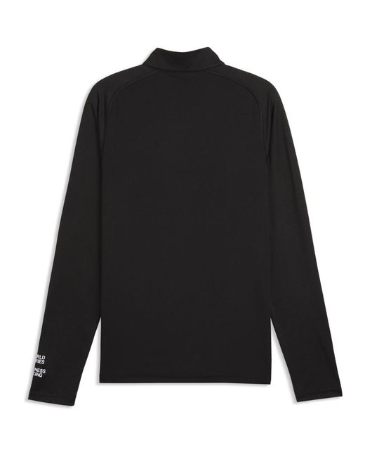 PUMA Black Hyrox 1/4 Zip Long Sleeve Top for men
