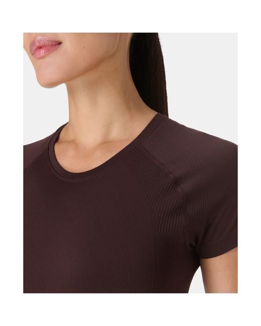 Sweaty Betty Brown Athlete Short Sleeve Performance Gym Top