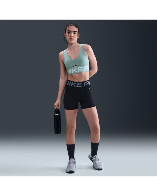 Nike Gray Indy Plunge Non Wired Medium Impact Sports Bra