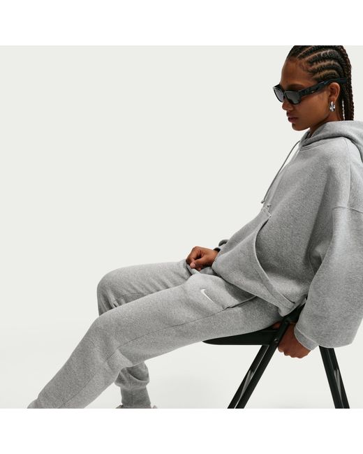 Nike Gray Sportswear Phoenix Fleece Mid-Rise Sweatpants