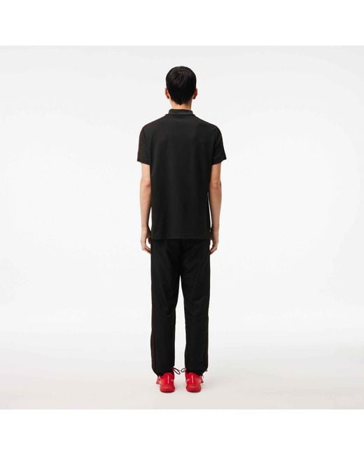 Lacoste Black Tapered Closed Cuff Fleece Joggers for men