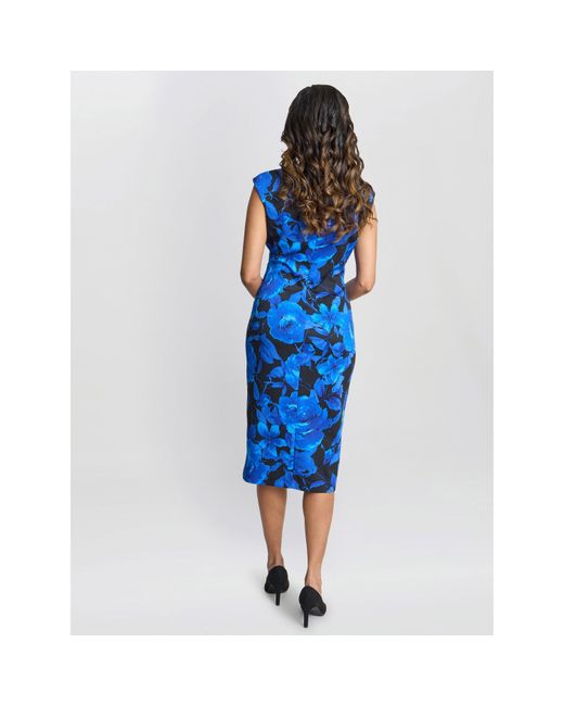 Gina Bacconi Blue Madeline Floral Shift Dress