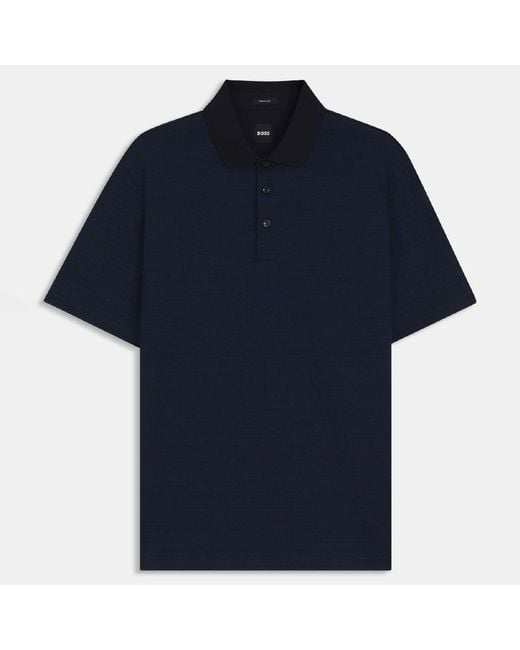 Boss Blue H-Parris 102 Mercerised Cotton Polo Shirt for men