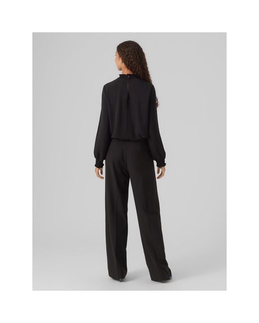 Vero Moda Black Open Neck Long-Sleeve Blouse