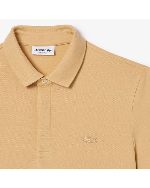 Lacoste Natural Regular-Fit Paris Stretch Piqué Polo Shirt for men