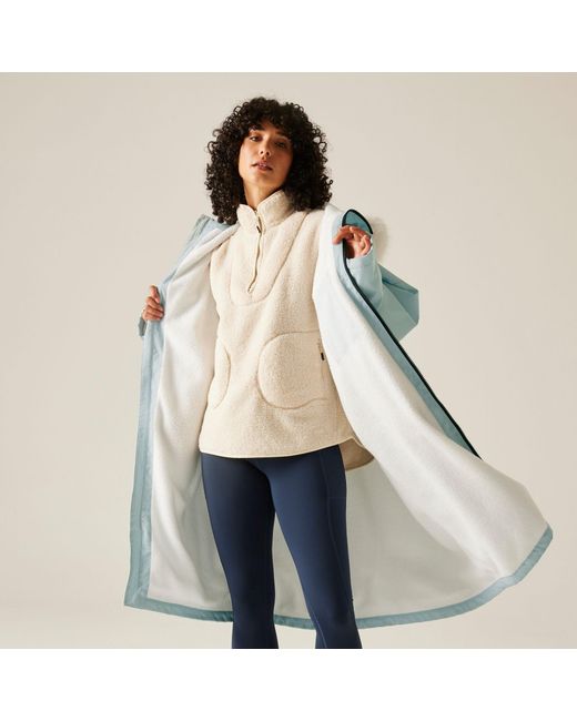 Regatta Blue Adults Waterproof Quick-Drying Fleece-Lined Changing Robe