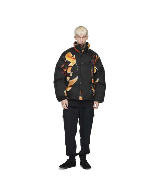 Y-3 Black Water Repellent Nylon Medium Puffer Jacket for men