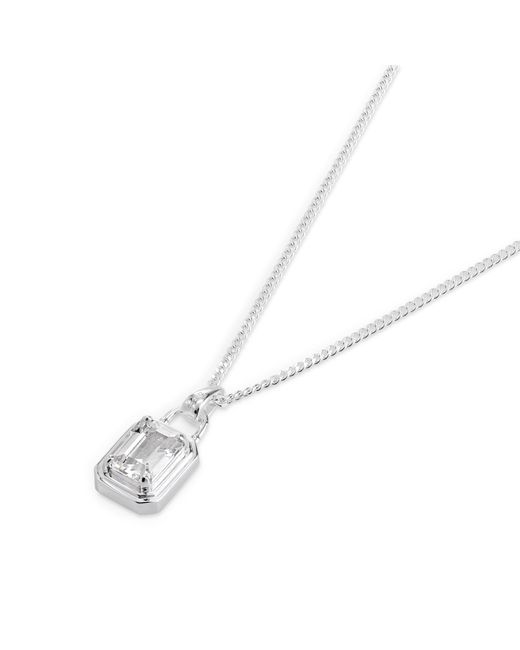 Common Lines Metallic Solitaire Necklace for men