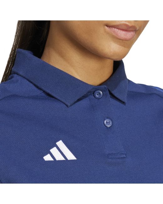 Adidas Blue Tiro24 Collared Neck Short Sleeve Polo Shirt
