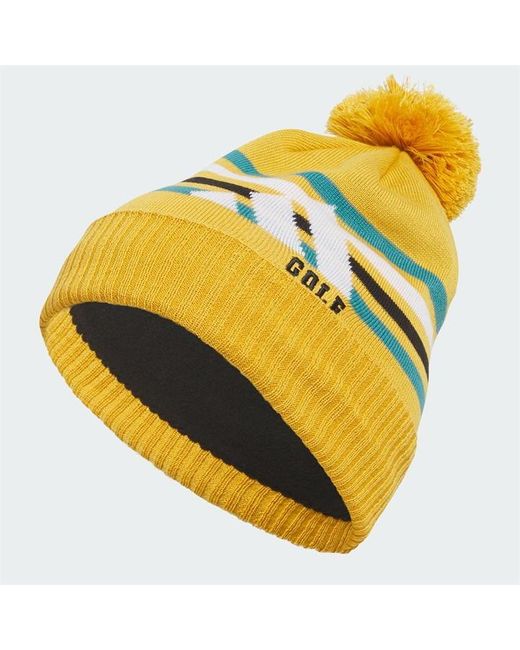 Adidas Yellow Cold.rdy Pom Golf Beanie for men