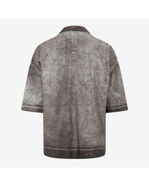 Rick Owens Gray Magnum Short Sleeved Shirt for men