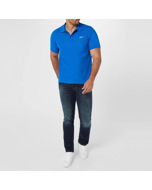 Slazenger 1881 Blue Plain Polo Shirt for men