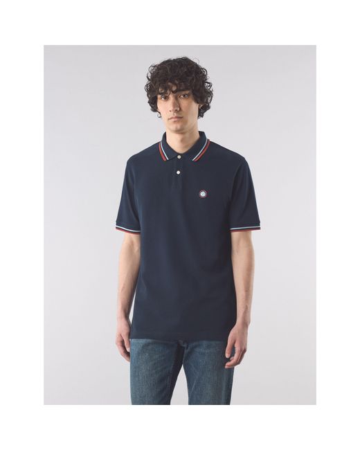 Pretty Green Blue Brixton Short-Sleeve Polo Shirt for men