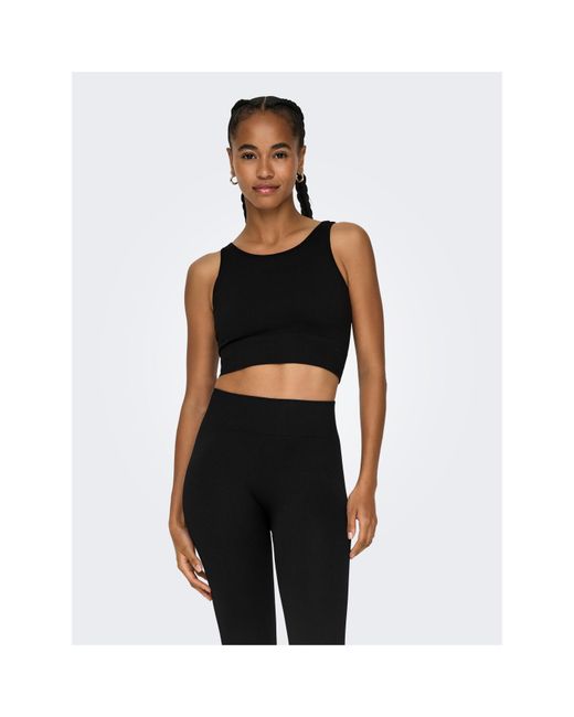 Only Play Black Seamless Training Crop Top